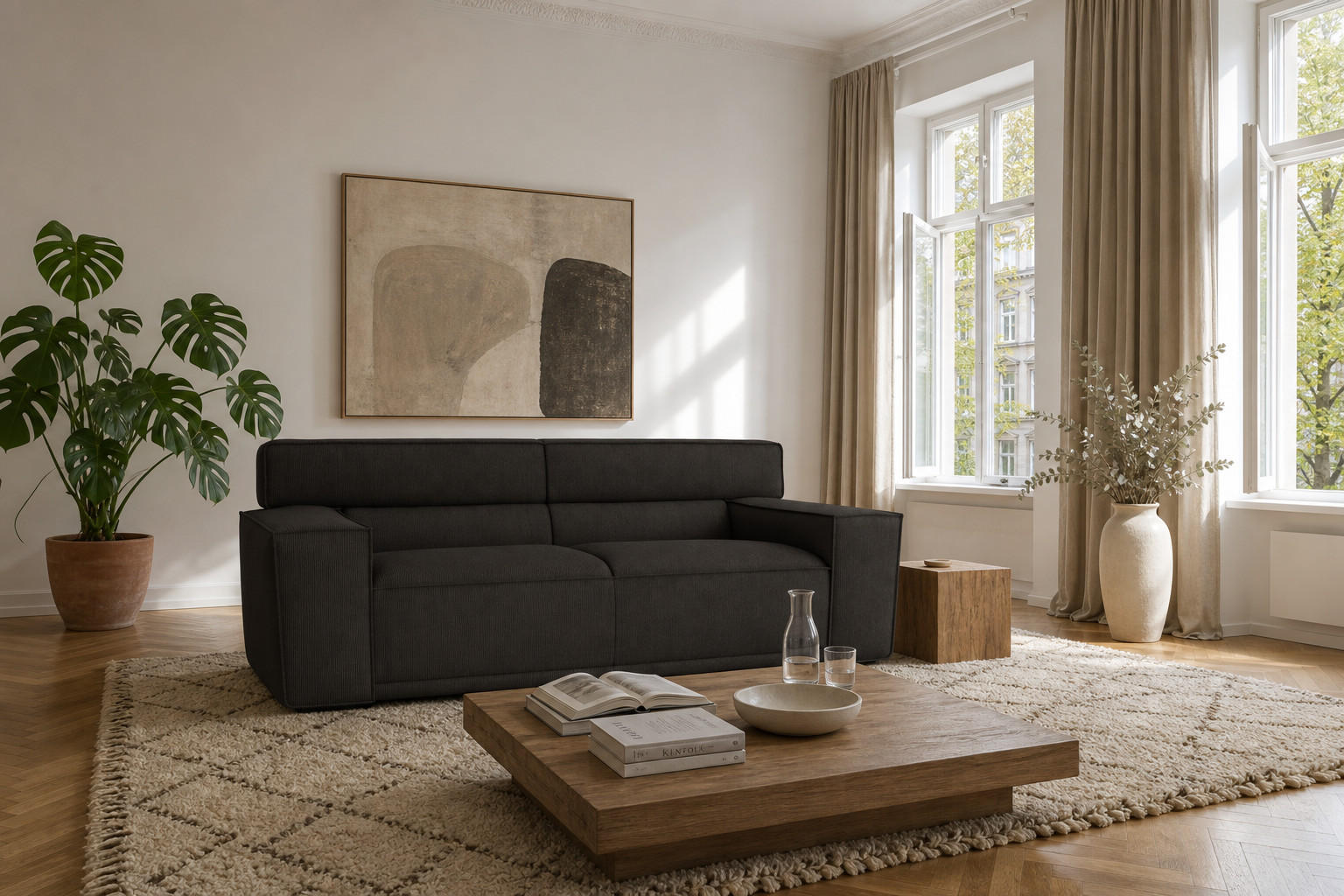foamnova 3-Sitzer Anthrazit 204x78x106 cm