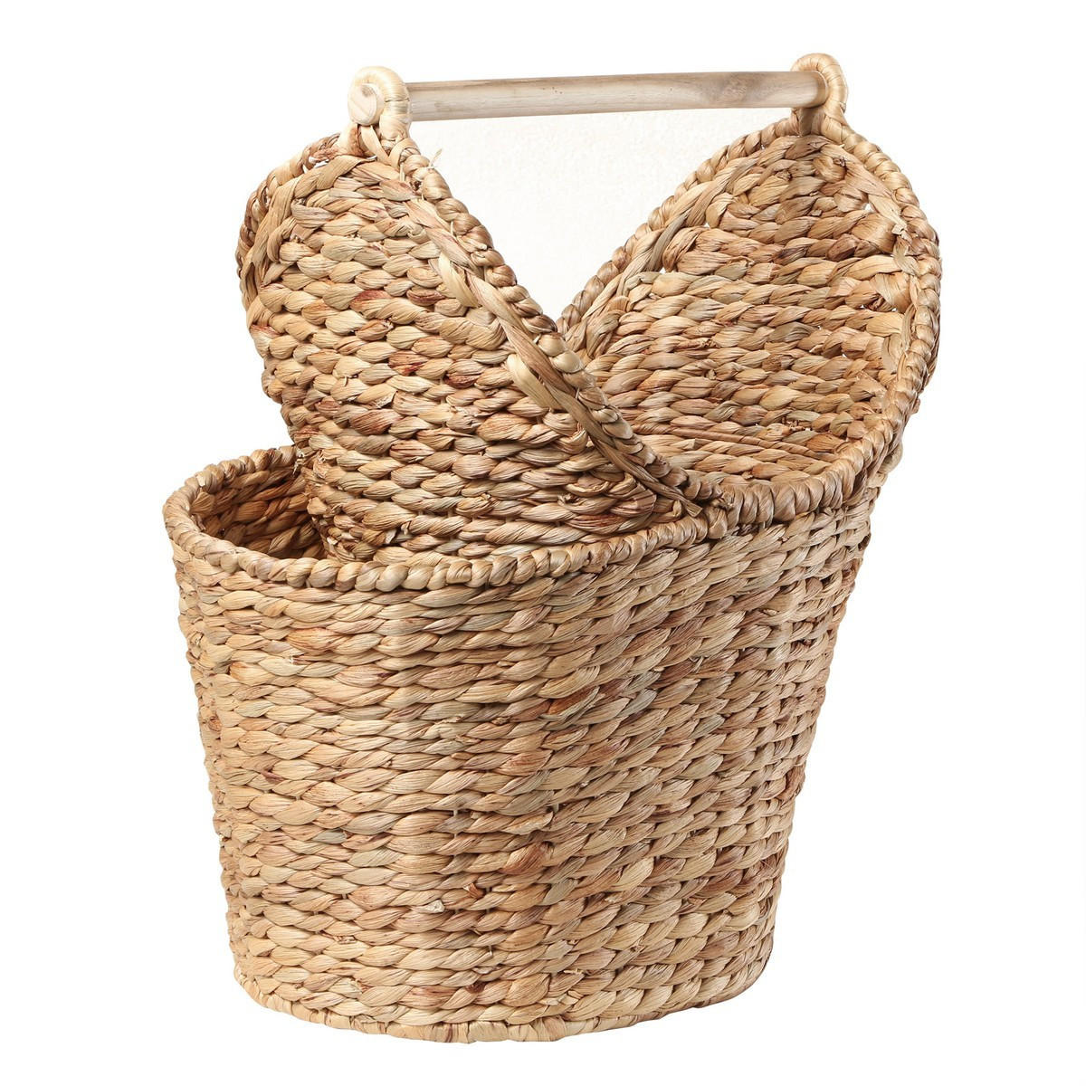 AUFBEWAHRUNGSKORB für Toilettenpapier aus Wasserhyazinthe - Höhe 42 cm - Apfelbaumfarben, Naturmaterialen (15/15/50cm) - Calicosy