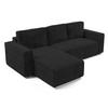 ECKSOFA L Form Aydin Dunkelgrau 258/169/85 cm Cord Universal mit Schlaffunktion - Dunkelgrau/Schwarz, Kunststoff/Textil (258/169cm) - AX Living