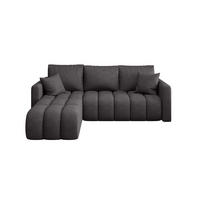 ECKSOFA GARDA links grau Strickstoff Aragon 93 - Schlaffunktion, Bettkasten - Grau, Textil (230/150cm) - Cornero