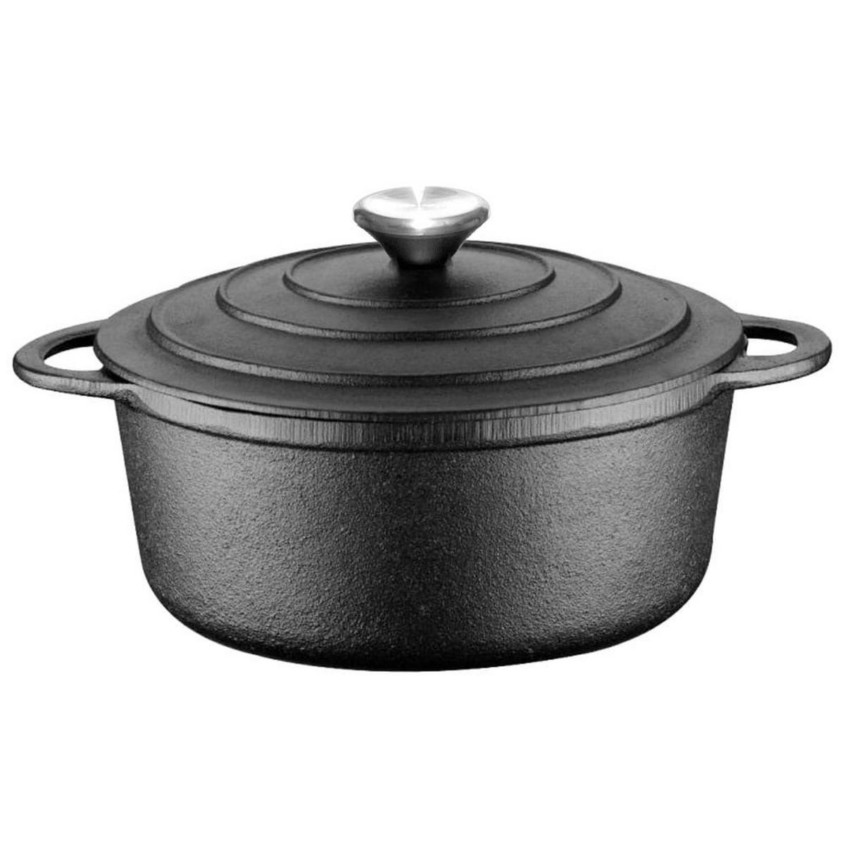 TOPF Schwarz 22/22/11 cm KS2551 - Schwarz, Metall (22cm) - Krisberg 