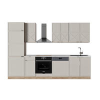 KÜCHENZEILE Fame-Line GrauBeige/Goldkraft Eiche 300 cm ohne AP - Honigeiche/Grau, Holzwerkstoff (300/81.6/46cm) - Vicco