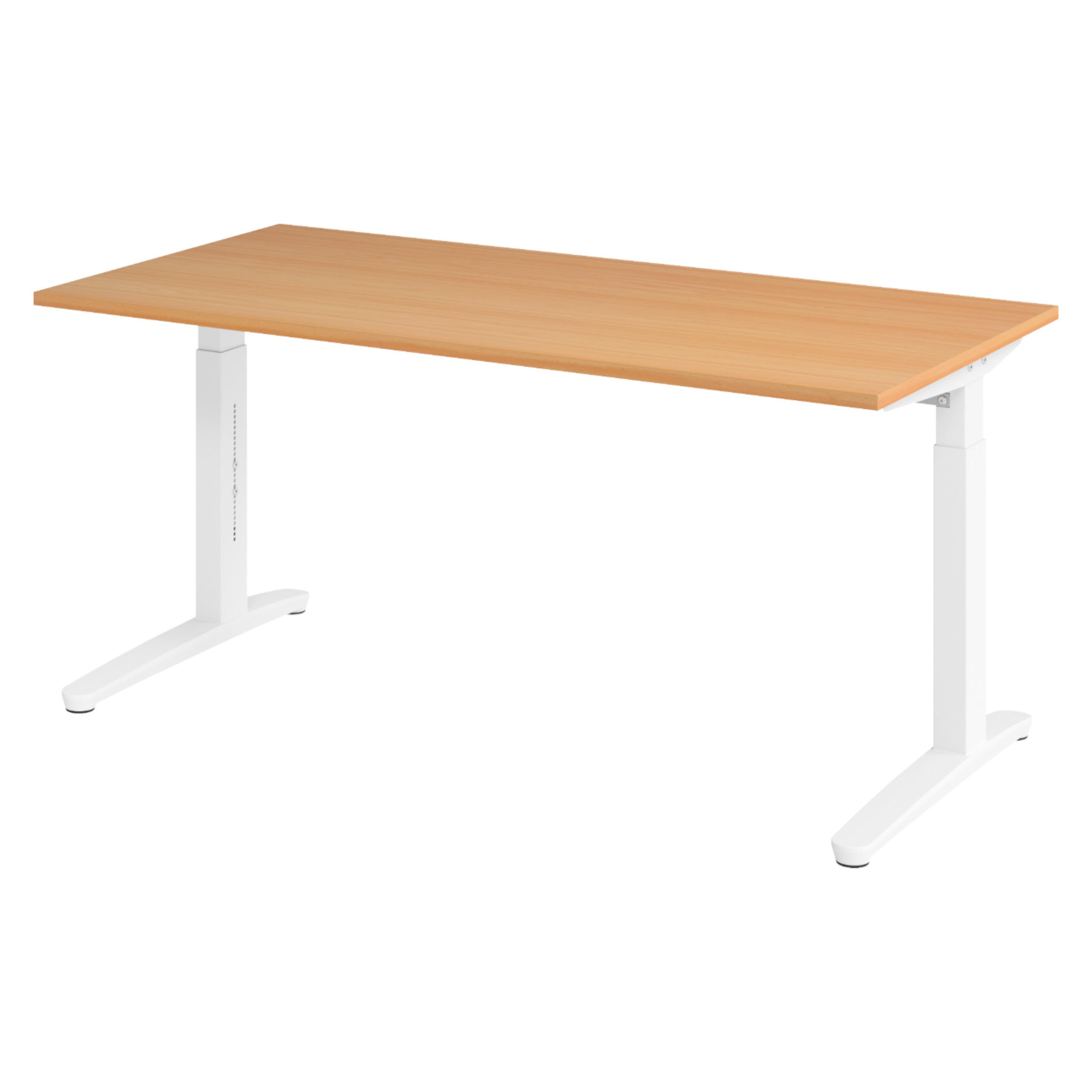 SCHREIBTISCH Serie-XB 80/160/74 cm in Buchefarben/Weiß - Buchefarben/Weiß, Holzwerkstoff (80/160/74cm) - bümö