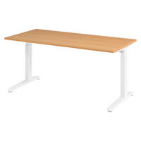 SCHREIBTISCH Serie-XB 80/160/74 cm in Buchefarben/Weiß - Buchefarben/Weiß, Holzwerkstoff (80/160/74cm) - bümö