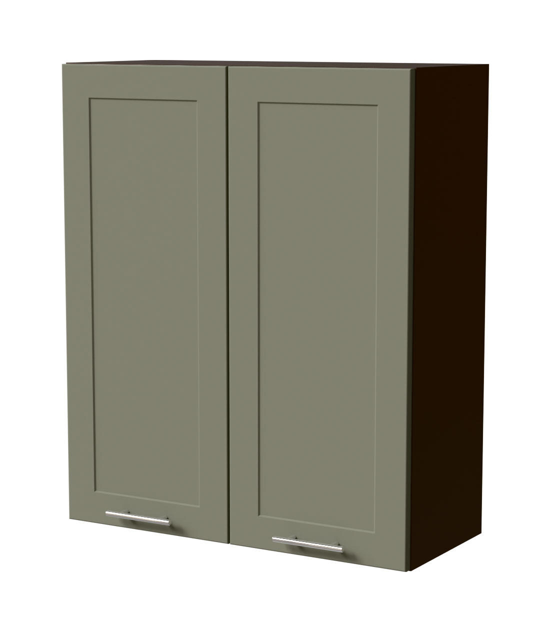 HÄNGESCHRANK Oslo W4/80 Lava / Reed Green Matt 80 / 32,5 / 96cm - Dunkelgrau/Grün, Holz/Holzwerkstoff (80/96/32.5cm) - Feldmann-Wohnen