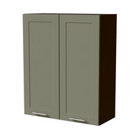HÄNGESCHRANK Oslo W4/80 Lava / Reed Green Matt 80 / 32,5 / 96cm - Dunkelgrau/Grün, Holz/Holzwerkstoff (80/96/32.5cm) - Feldmann-Wohnen