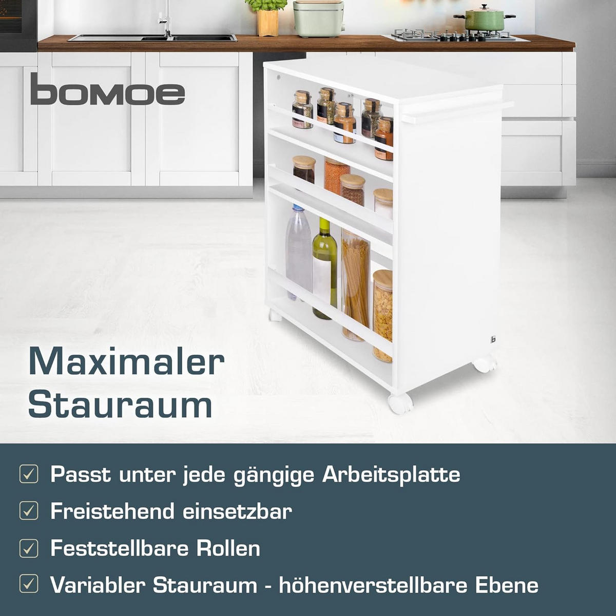 UNIVERSALWAGEN Bengt Weiß - Weiß, Naturmaterialien/Holz (38/79/50cm) - BoMoe