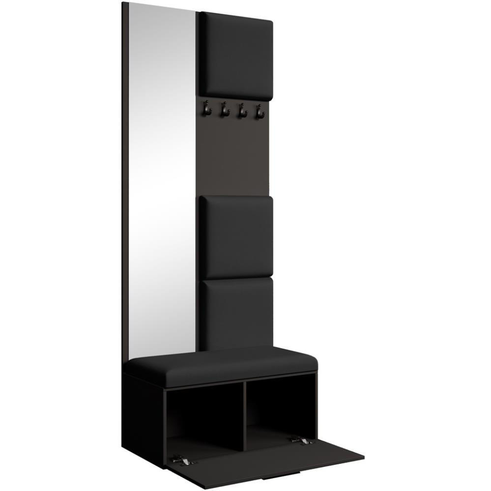Thumbnail - Beautysofa Garderobe, Schwarz, Kunststoff, 81x203x43 cm, Garderobe, Garderoben-Sets & Serien, Garderoben-Sets