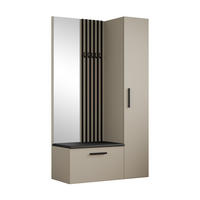 GARDEROBENSCHRANK MODULO 120,6/204/40 cm Modern Garderobe-Set Kaschmir - Kaschmir/Schwarz, Holzwerkstoff (120.6/204/40cm) - MASSENO