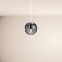 HÄNGELAMPE Orb 1.5m Abhängung Rauch/Schwarz Ø 20cm - Anthrazit/Schwarz, Glas (20/20/20cm) - s.luce