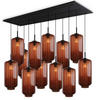 HÄNGELEUCHTE Velo 12-flammig Braun Ø 18cm - Schwarz/Braun, Glas (18/18/33cm) - s.luce