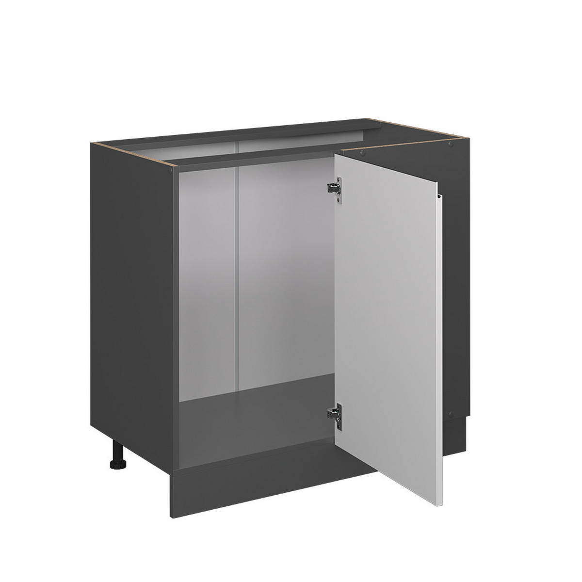 ECKUNTERSCHRANK R-Line Weiß 86 cm AP Marmor - Anthrazit/Weiß, Holzwerkstoff (86/81.6/60cm) - Vicco