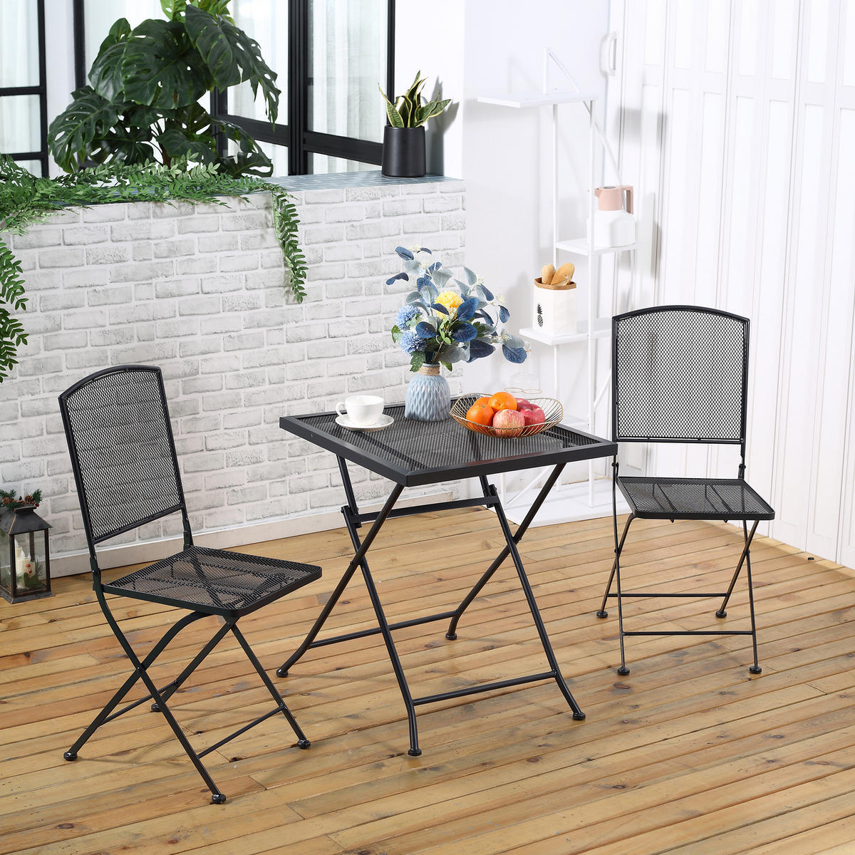 SITZGRUPPE, Metall, Grau - Grau, Metall - Outsunny