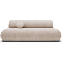 3-SITZER SCHLAFSOFA Hellbeige Chenille - Ecru/Schwarz, Kunststoff/Textil (214/74/100cm) - Selsey