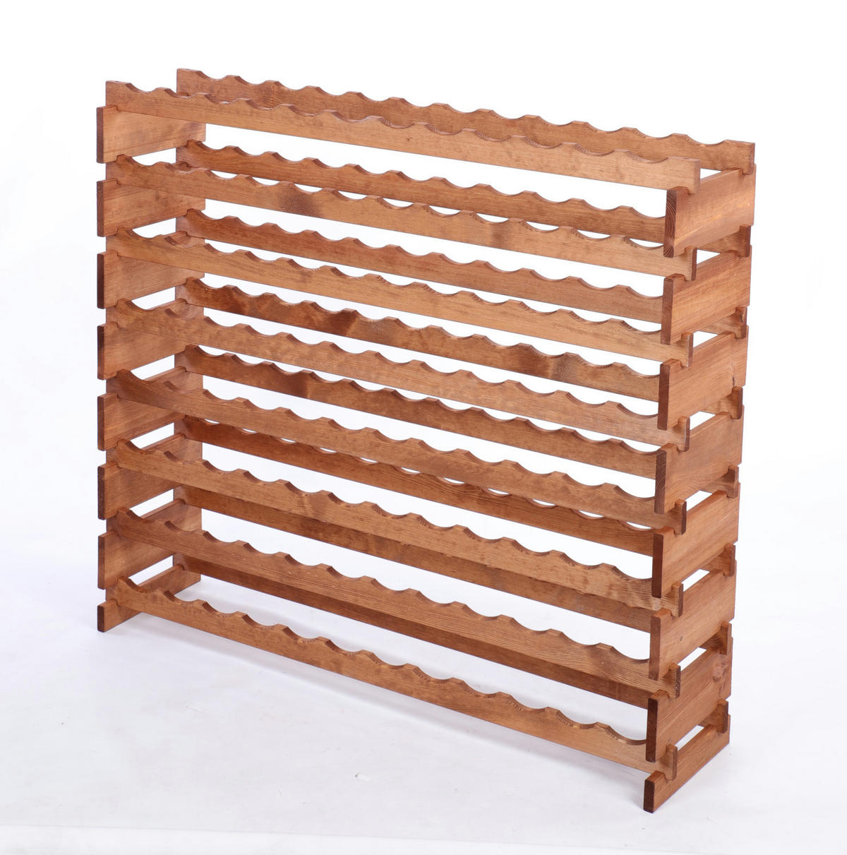 WEINREGAL VINOTECA FLEX PRO HxBxT 107x123x28cm 96 Flaschen auf 8 Ebenen Braun geölt - Braun, Holz (123/107/28cm) - PROREGAL