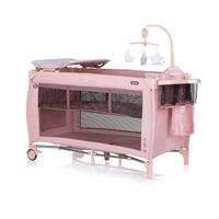 REISEBETT Bella rosa Baby 2 Ebenen seitlicher Eingang Musikmobile Wickelauflage - Rosa, Kunststoff (60/120cm) - Chipolino