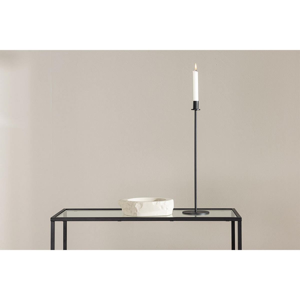 KONSOLENTISCH, Bogota, Schwarz, Glas, 80 x 30 x 80 cm - Schwarz, Glas/Metall (30/80/80cm) - ebuy24