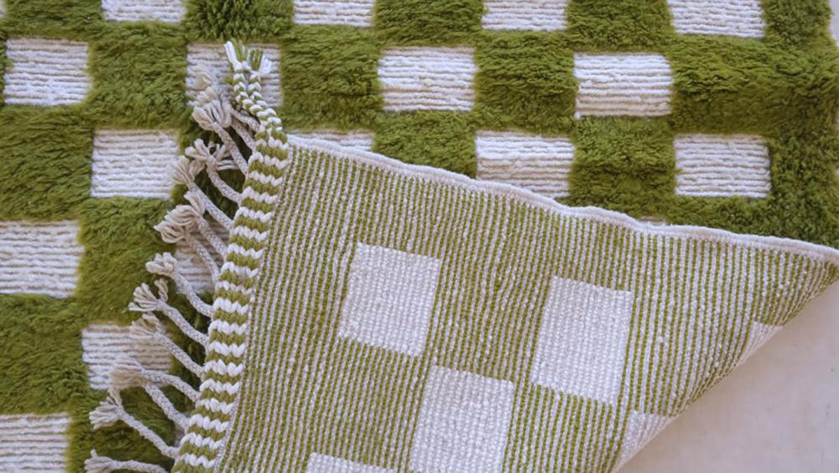 BERBERTEPPICH aus reiner Wolle 184x 288 cm - Grün, Naturmaterialien (184/288cm) - AFK Living