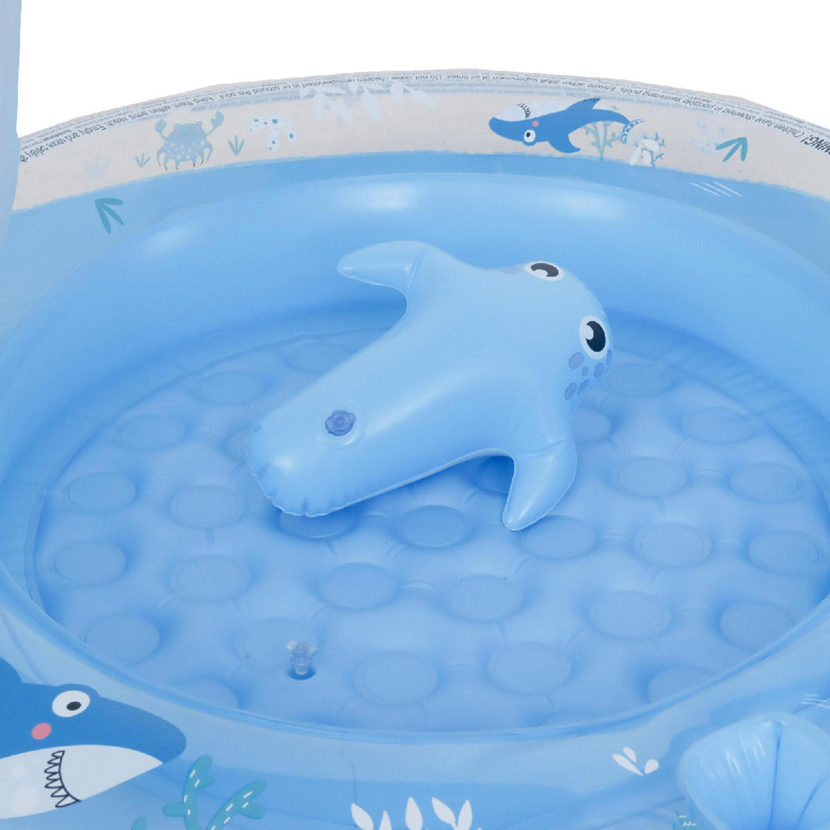 PLANSCHBECKEN Hai mit Dach 95 x 95 x 102 cm blau Baby Spielpool - Blau, Kunststoff (95/95cm) - Avenli