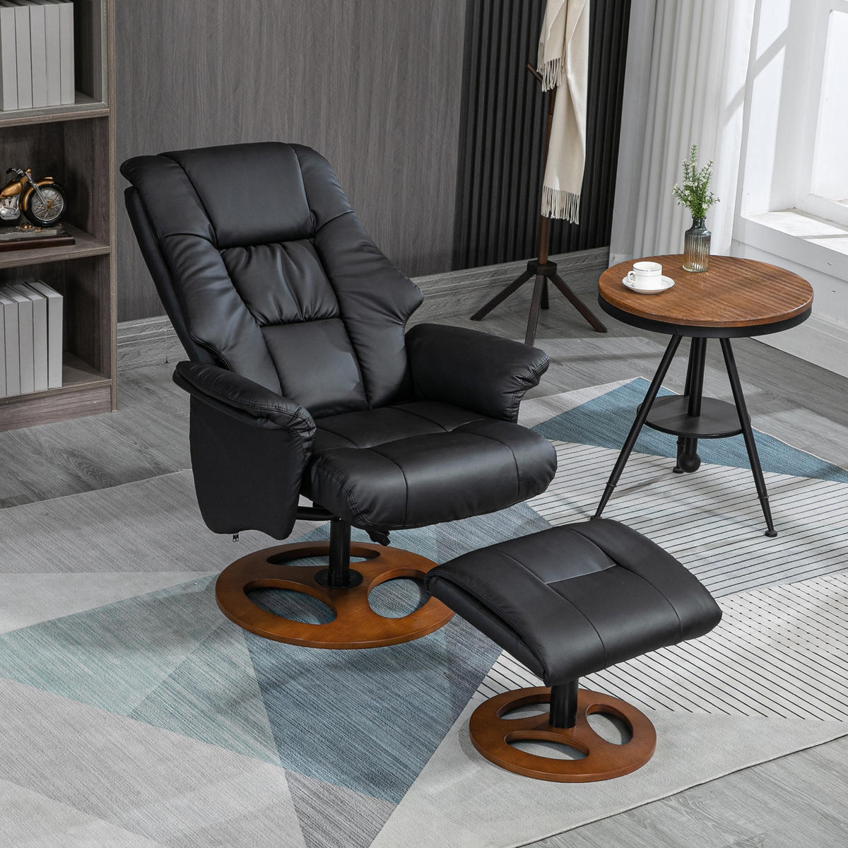RELAXSESSEL, Kunstleder Schwarz - Schwarz, Kunststoff (89/110/77cm) - HOMCOM