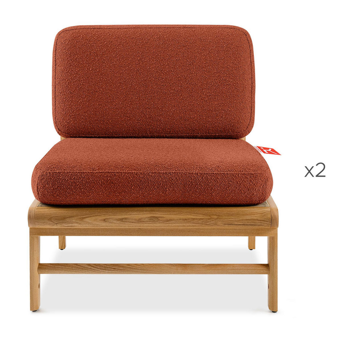 LOUNGESOFA ATREDA rechts - Orange, Holz/Textil (300/80/175cm) - KONSIMO®