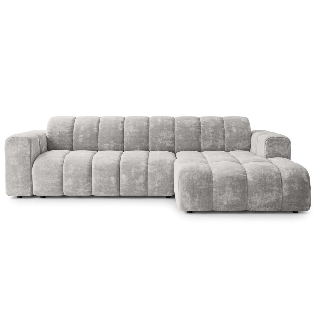 ECKSOFA SETIA LM R-S Hellgrau Chenille - Hellgrau, Holzwerkstoff (304/165cm) - MASSENO