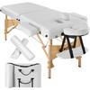 MASSAGELIEGE 2 Zonen, 220 x 83 x 87,5 cm,weiß - Weiß, Holz (59/65.5/187cm) - tectake