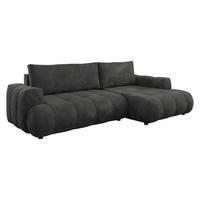 ECKSOFA Haiti, Seite: Rechts 2R+LC - Anthrazit/Schwarz, Holz/Textil (276/156cm) - MIRJAN24