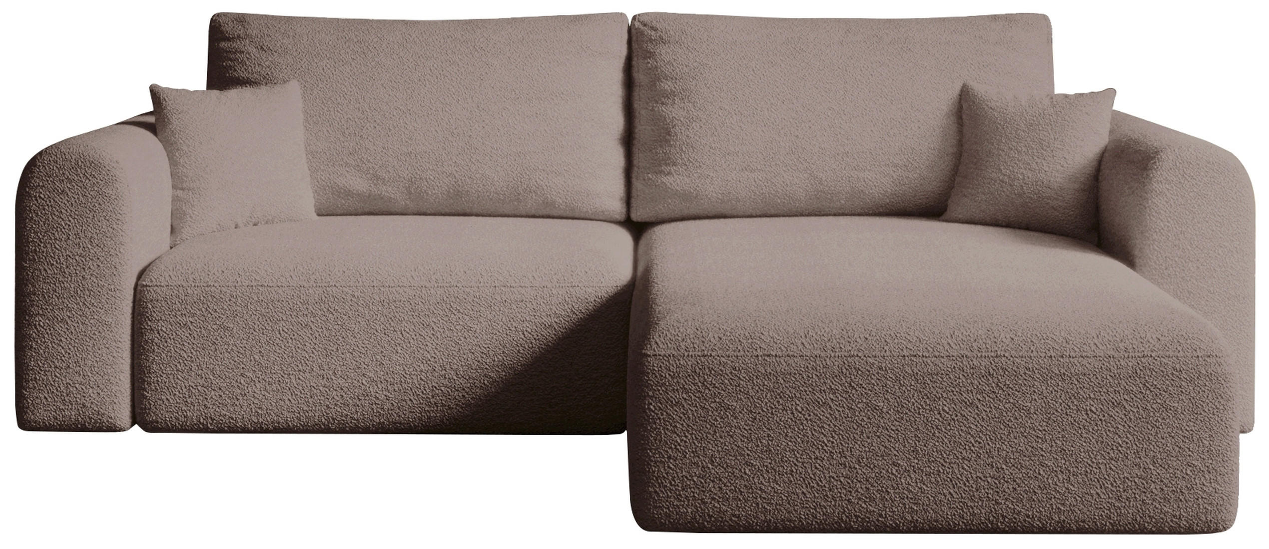 ECKSOFA Kornel mit Schlaffunktion Rosa Boucle - Rosa, Textil (248/165cm) - Bromarkt