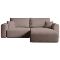 ECKSOFA Kornel mit Schlaffunktion Rosa Boucle - Rosa, Textil (248/165cm) - Bromarkt