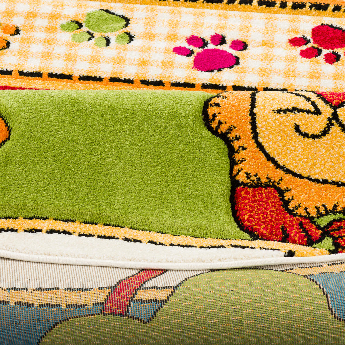 KINDER TEPPICH SAVONA KIDS LUSTIGE ZOOWELT RUND - Multicolor, Textil (200/200cm) - Pergamon