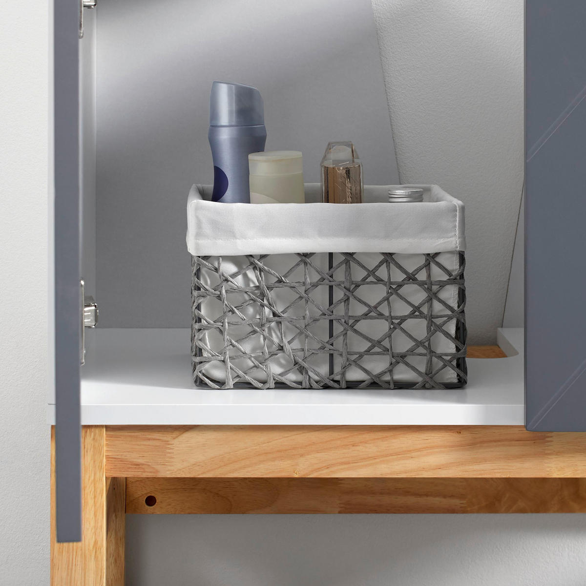 WASCHBECKENUNTERSCHRANK Rocco Grau ca. 70 / 65 / 40 cm - Grau, Holzwerkstoff (70/65/40cm) - Bessagi Home