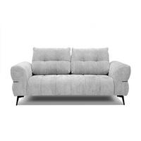 SOFA SALVINI 2,5-Sitzer, hellgrau - Hellgrau/Schwarz, Holzwerkstoff/Textil (176/88/99cm) - Courtois Laville