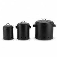 VORRATSDOSE 3er-Set - Schwarz, Metall (28/22/23.5cm) - AROMELIO