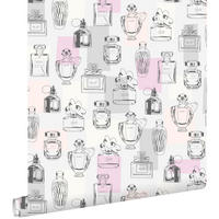 TAPETE Parfumflaschen 53 cm x 10.05 m - Grau, Papier (53/1000cm) - ESTAhome