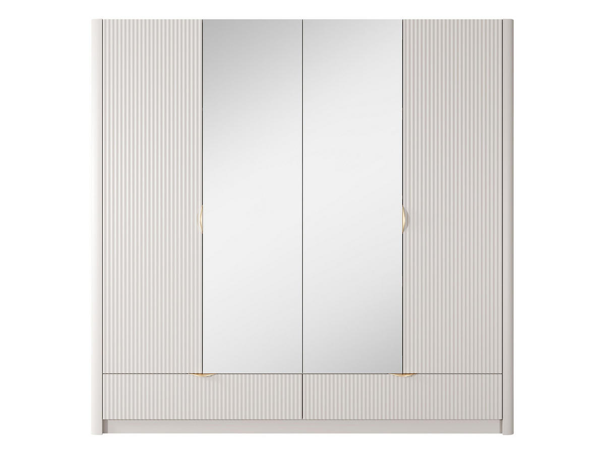 DREHTÜRENSCHRANK Lante - Beige/Goldfarben, Holzwerkstoff/Metall (213/209/55cm) - MIRJAN24