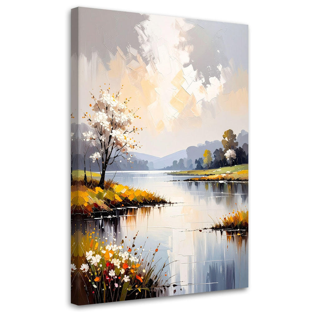 Feeby Leinwandbild Grau 70x100 cm
