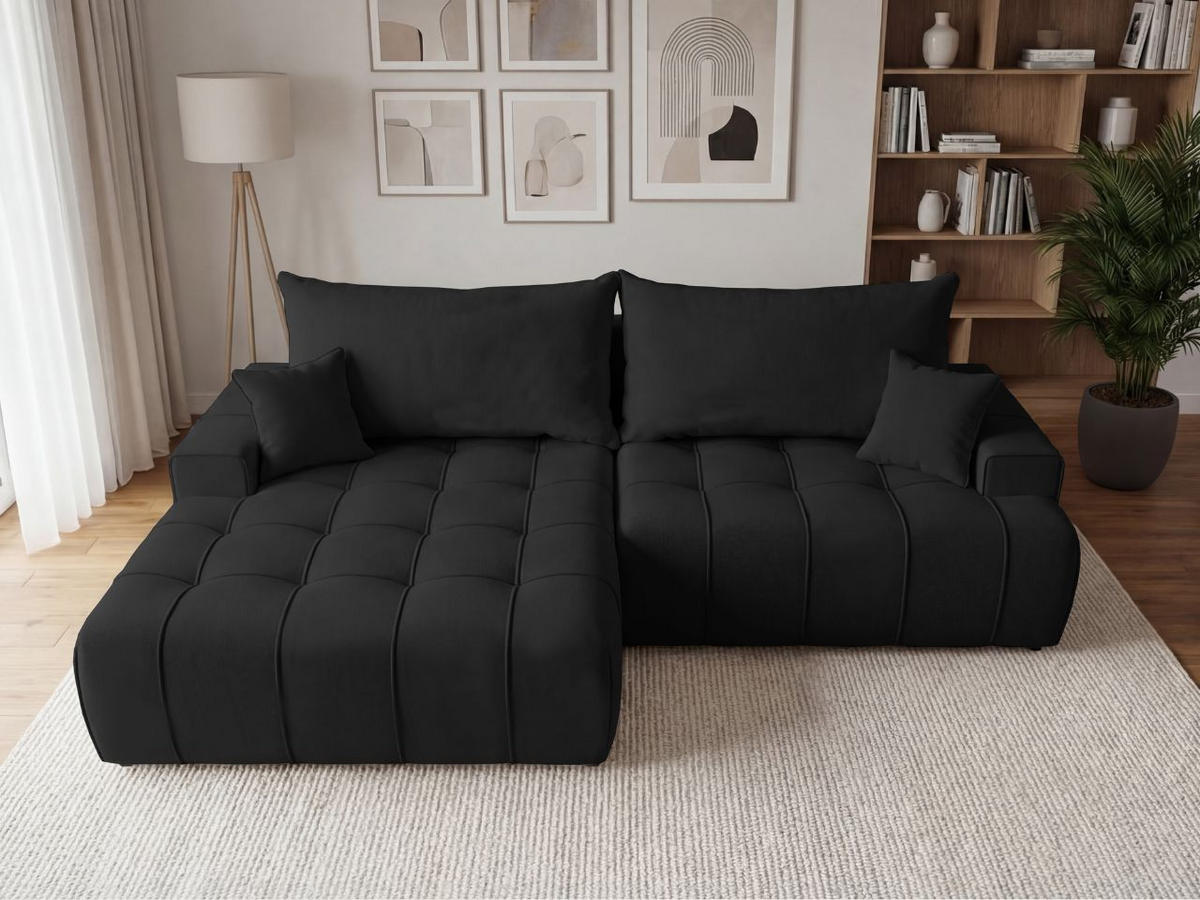ECKSOFA Tulio Schwarz Links - Schwarz, Holz/Textil (270/165cm) - Graingold
