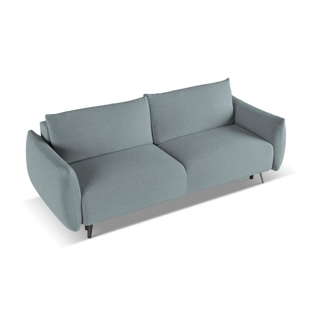 3-SITZER SOFA mit Schlaffunktion Chenille Stoff Blau - Blau/Blaugrau, Textil/Metall (230/86/105cm) - LaMiaSofa