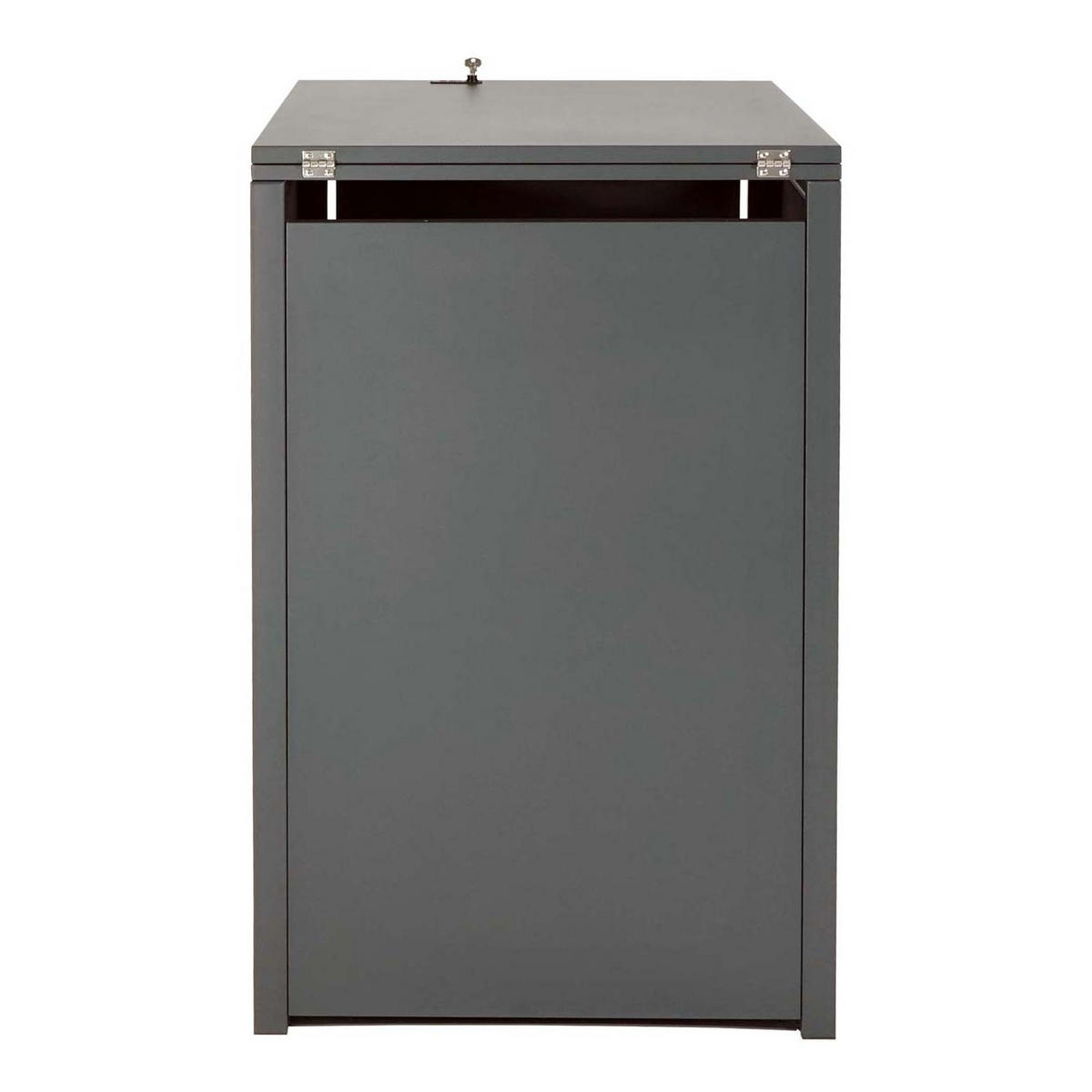 MÜLLTONNENBOX 1er XL 117x73x98cm Metall 36kg Anthrazit Kirsche-Holzoptik Dunkelbraun - Kirschbaumfarben, Metall (73/117/98cm) - PROREGAL