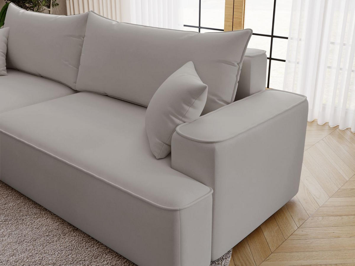 ECKSOFA California Hellgrau Links - Hellgrau, Holz/Textil (165/270cm) - Graingold