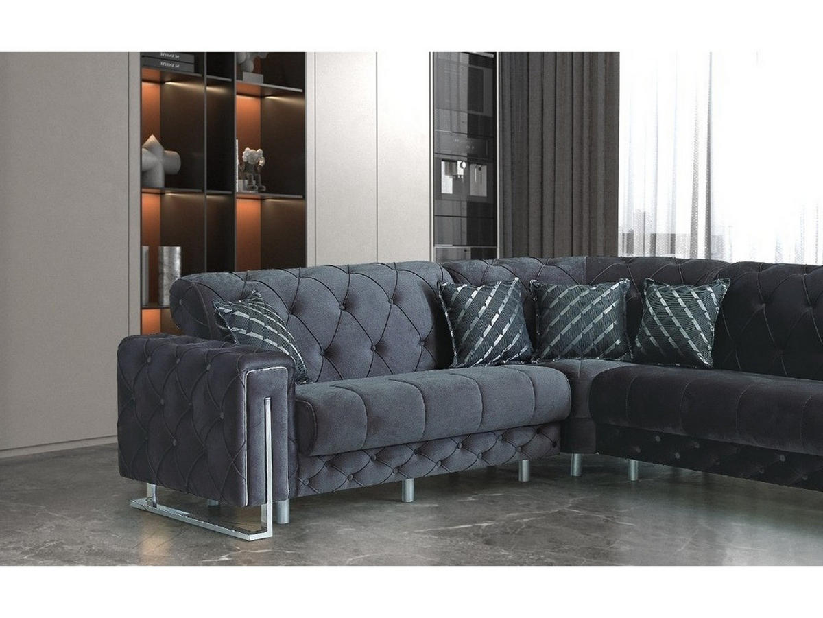 ECKSCHLAFSOFA Shimla Anthrazit - Langer Schenkel Rechts - Anthrazit, Holzwerkstoff/Kunststoff (245/310cm)