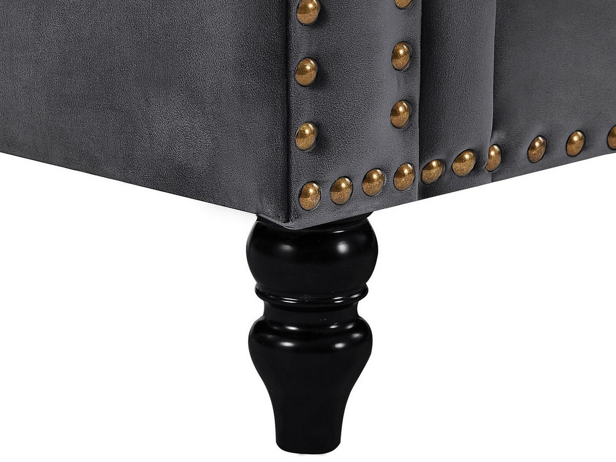 ECKSOFA - Ecke wechselbar - Samt - Anthrazit - TURNER - Anthrazit, Textil (222/144cm) - Vente-Unique