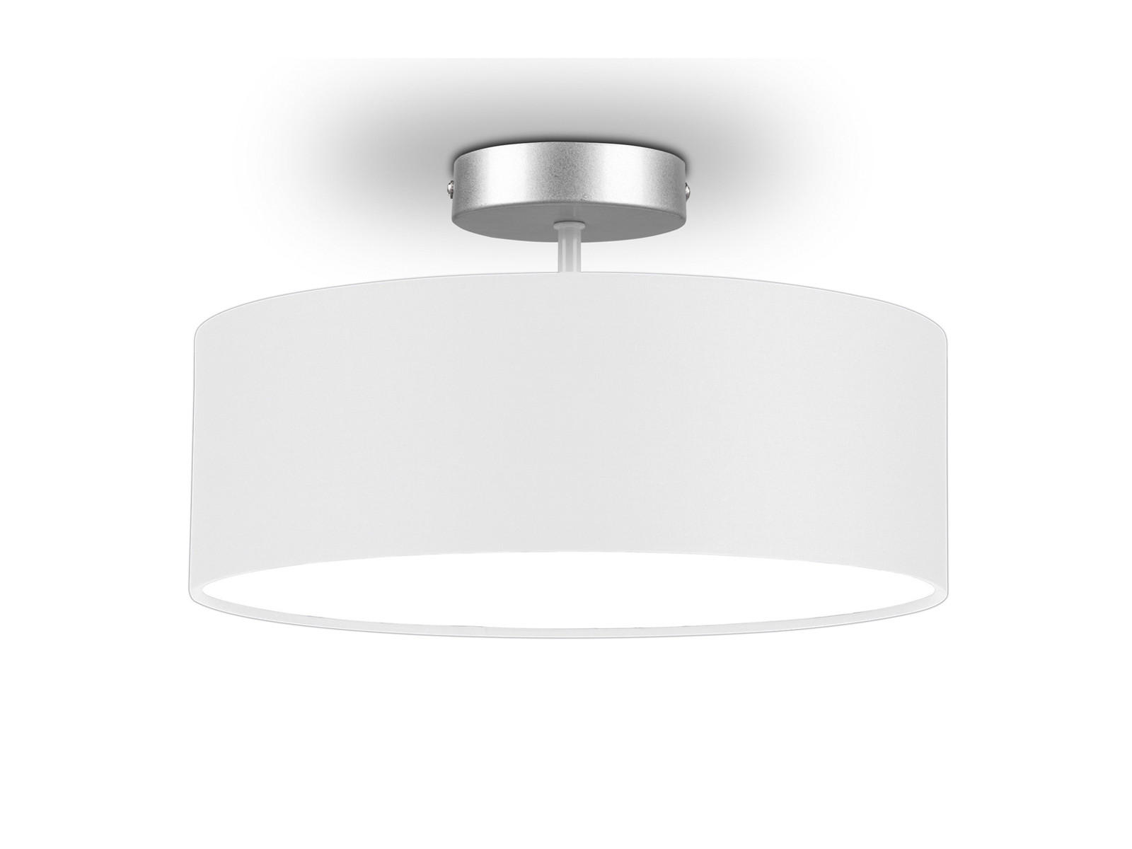 DECKENLAMPE Ø30cm, Lampenschirm Stoff Weiß - Weiß, Textil (30/30/16cm) - meineWunschleuchte