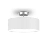 DECKENLAMPE Ø30cm, Lampenschirm Stoff Weiß - Weiß, Textil (30/30/16cm) - meineWunschleuchte