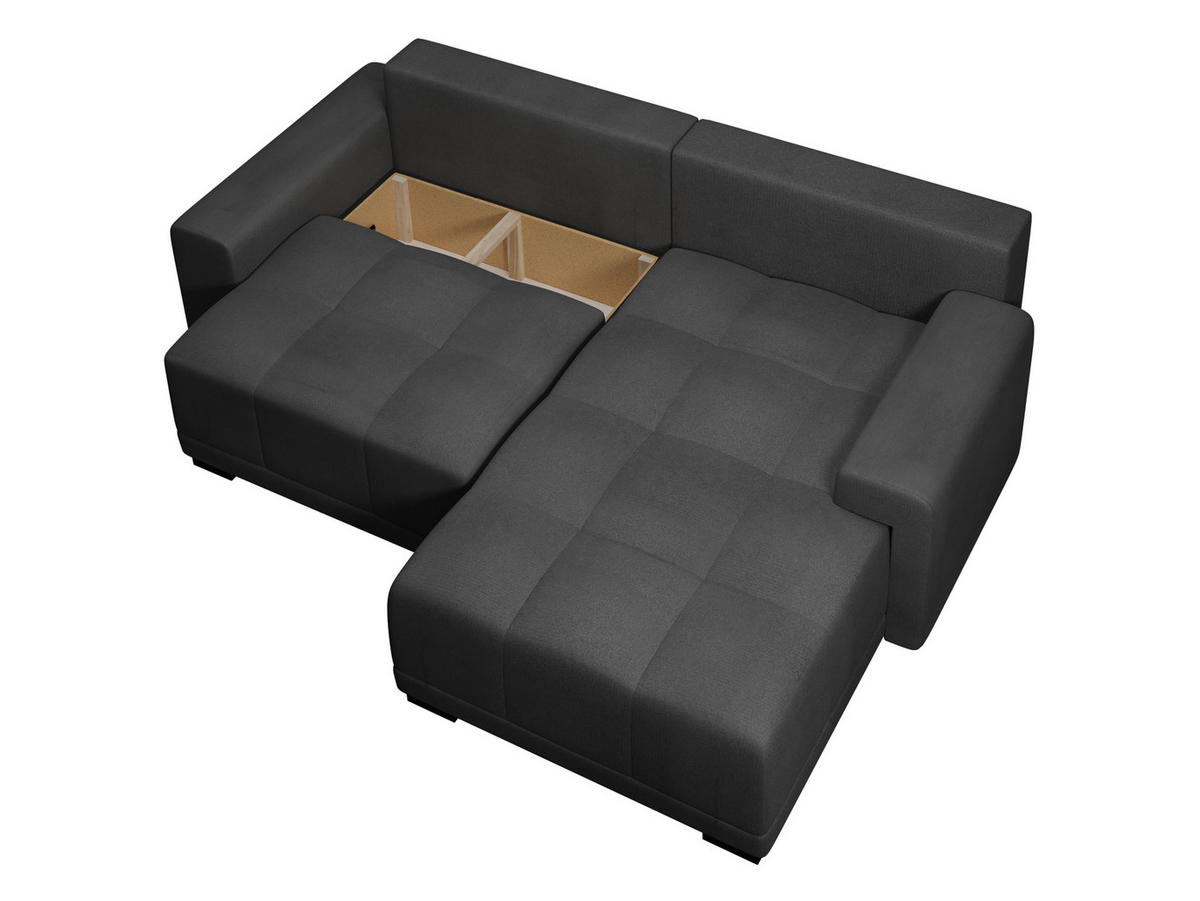 ECKSOFA Milton - Silberfarben/Schwarz, Holz/Textil (237/180cm) - MIRJAN24