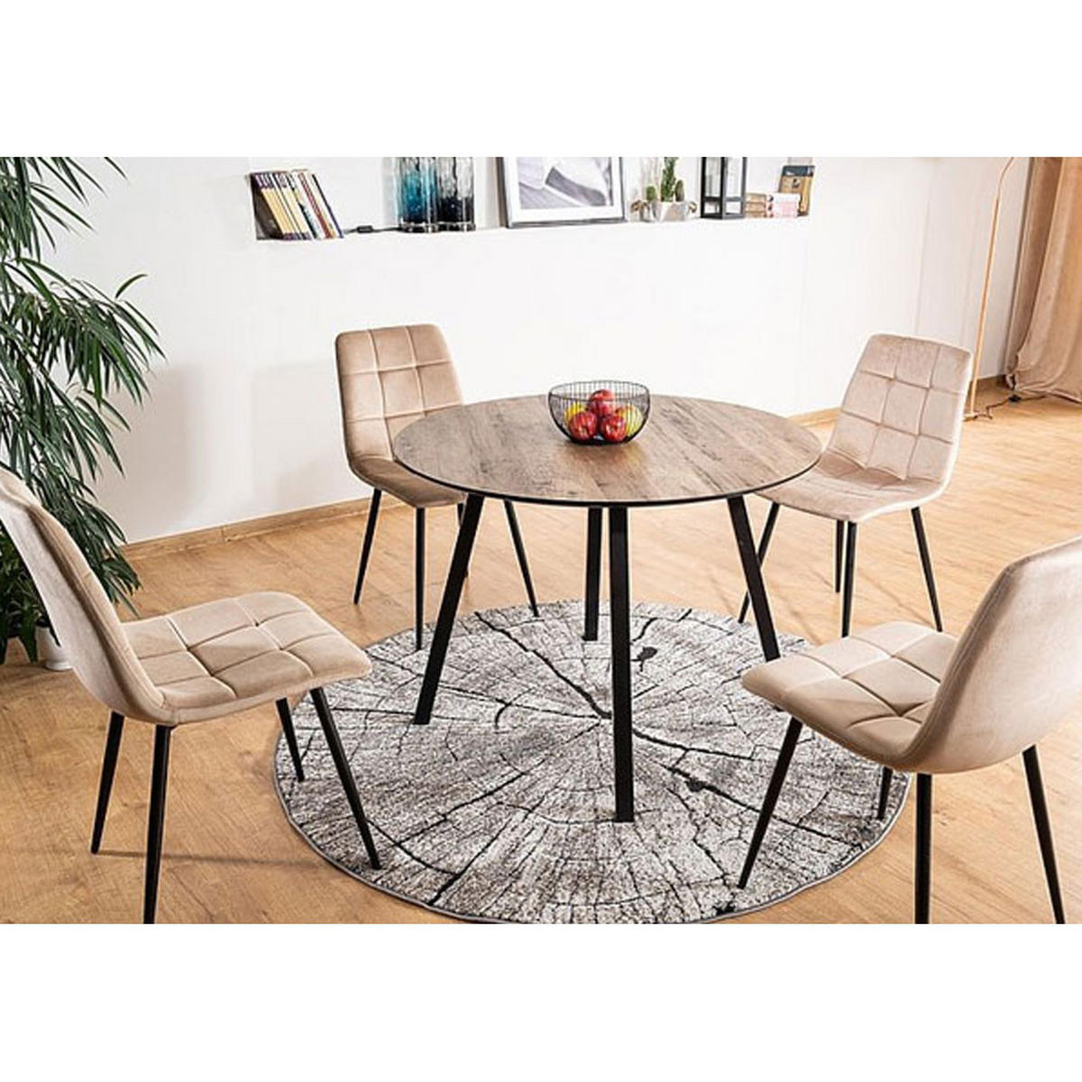 ESSTISCH Oakland Nussbaum / schwarz 100 / 100 / 75cm - Nussbaumfarben/Schwarz, Holz/Holzwerkstoff (100/100/75cm) - Feldmann-Wohnen