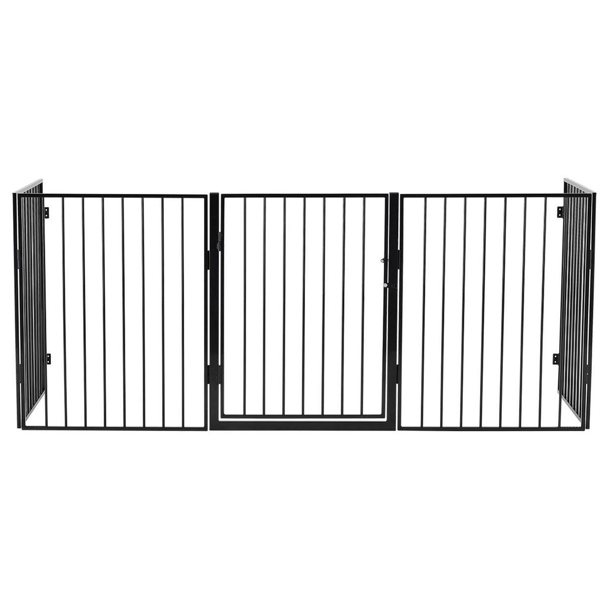 KAMINSCHUTZGITTER 300 cm - Schwarz, Metall (60/76/303cm) - Juskys