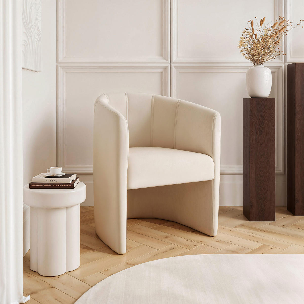 COCKTAILSESSEL KIRA 58/74 cm Creme - Creme, Kunststoff/Textil (58/74/58cm) - Idohome