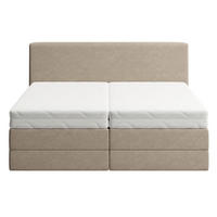 BOXSPRINGBETT mit Bonnell Matratze, mit Kopfteil, 200 x 200 cm, in Beige - Beige, Naturmaterialien (200/200cm) - Home Collective